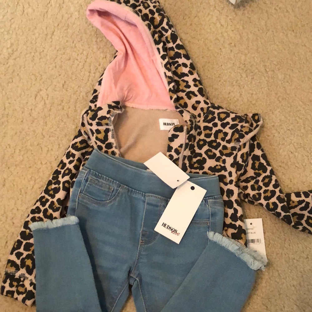 NWT Hudson kids jeans and sweatshirt 12 month